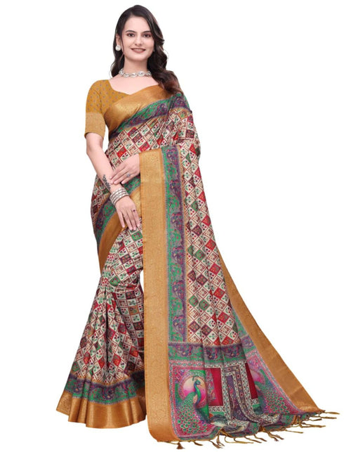 Vasthrlay Kanjivaram Unstitched Saree