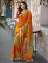Vasthrlay Bandhani Embroidery Yellow Saree