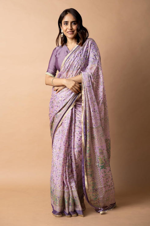 Vasthrlay Fashion Chiffon Madhubani Printed Ethnic Wear