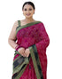 Vasthrlay Chiffon Bandhani Pink Saree With Black Unstitched Blouse Piece