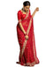 Vasthrlay Georgette Embroidery Unstitched Red Saree
