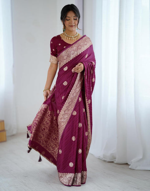 Vasthrlay Banarasi Weaving Unstitched Blue Saree