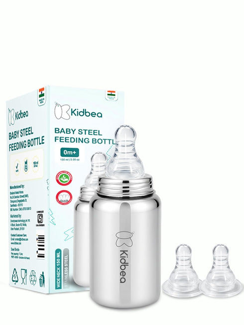 Kidbea Stainless Steel Baby Feeding Bottle
