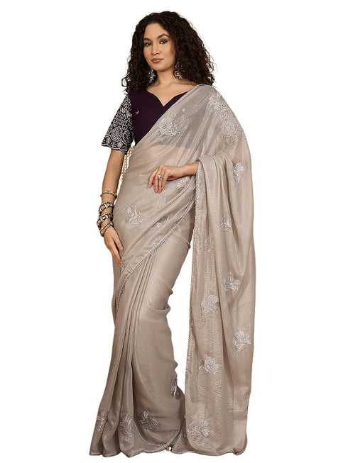 Vasthrlay Shimmer Georgette Dark Saree