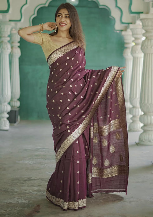 Vsathrlay Peach Banarasi Kanchipuram Ethnic Wear