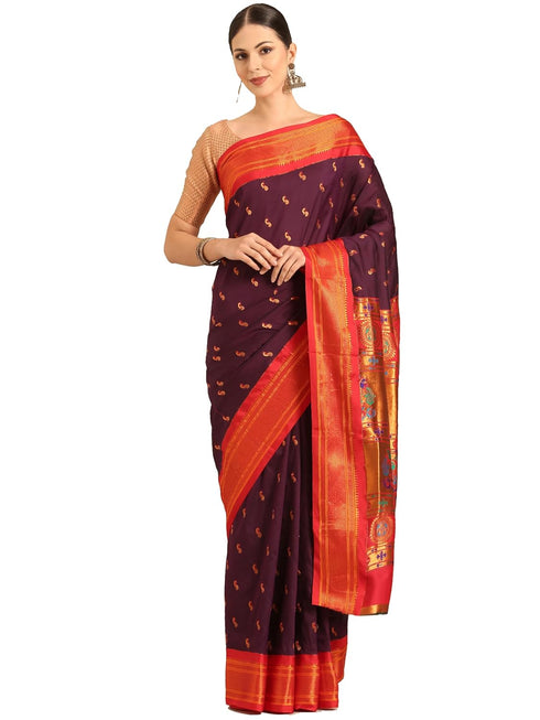 Vasthrlay Paithani Purple Saree