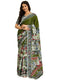 Vasthrlay Kalamkari Printed Olive Saree