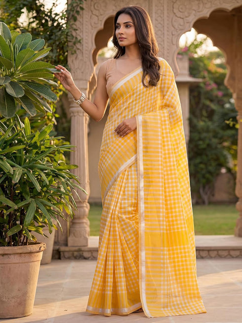 Vasthrlay Chanderi Printed Coffee Saree