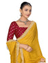 Vasthrlay Georgette Embrodery Unstitched Yellow Saree
