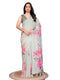 Vasthrlay Off White Floral Printed Design Linen Saree With Solid Unstitched Linen Blouse Piece
