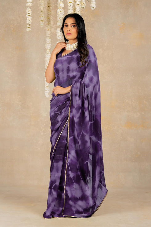 Vasthrlay Fashion Chiffon Shibori Printed Ethnic Wear