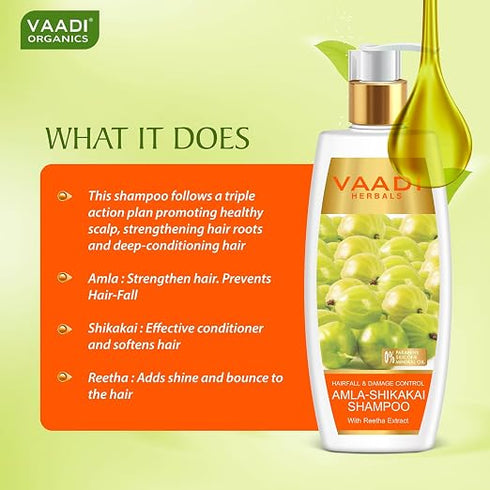 Vaadi Herbals Hairfall And Damage Control Amla Shikakai Shampoo