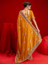 Vasthrlay Scalloped Embroidery Maroon Saree