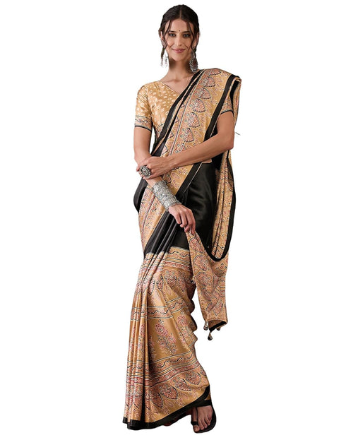 Vasthrlay Printed Tassels Unstitched Maroon Saree