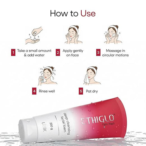 Ethiglo Deep Cleansing Facial Foam Face Wash 200ml