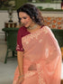 Vasthrlay Shimmer Scalloped Wine Saree