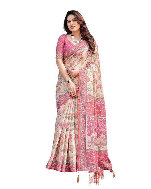 Vasthrlay Traditional Designer Off White Saree