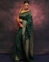 Vasthrlay Banarasi Kanjivaram Unstitched Teal Saree