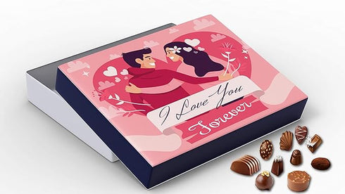 redbakers.in I Love You 12 Chocolate Gift Box & Greeting card