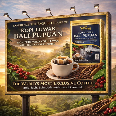 Worcas Wild Kopi Luwak Bali Pupuan Drip Coffee Bags 7 x 10g