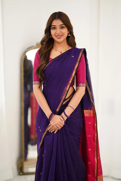 Vasthrlay Banarasi Printed Unstitched Saree