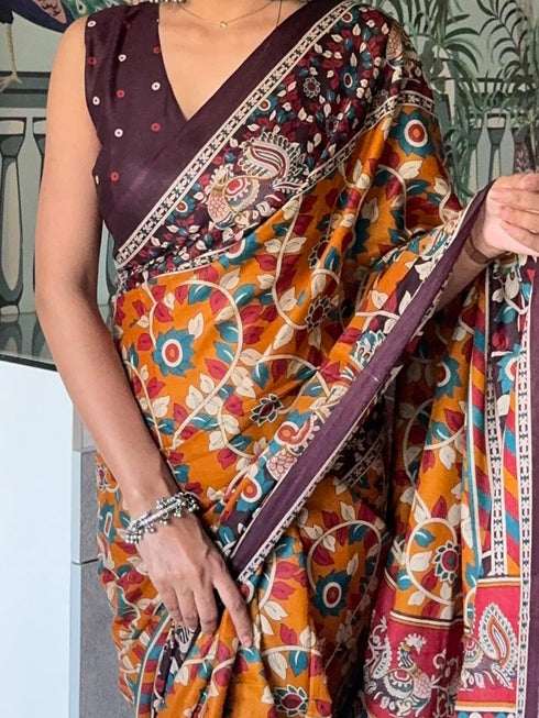 Vasthrlay Cotton Printed Unstitched Ethnic Wear