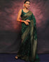 Vasthrlay Banarasi Kanjivaram Unstitched Teal Saree