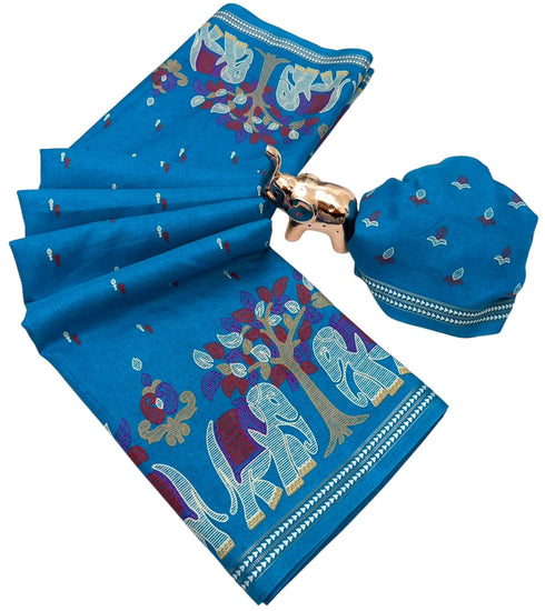 Vasthrlay Kalamkari Elephant Contrast