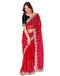 Vasthrlay Embroidery Scalloped Unstitched Red Saree