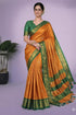 Vasthrlay Traditional Matching Unstitched Orangeblack