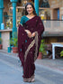 Vasthrlay Chinnon Embroidery Lime Saree