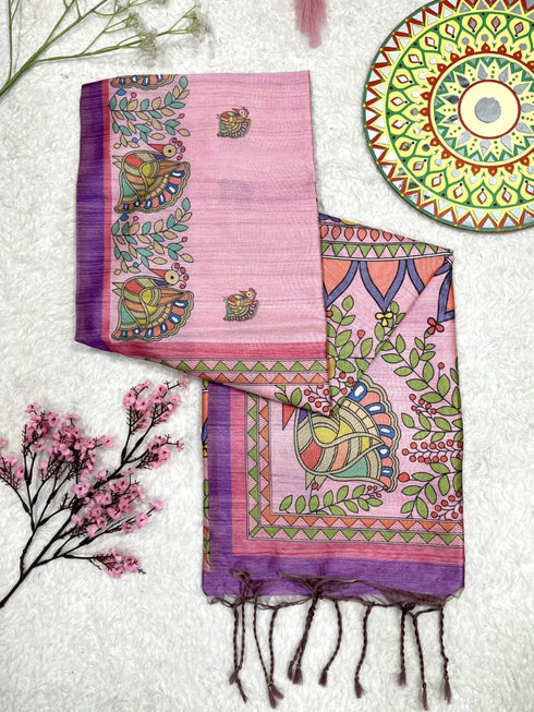 Vasthrlay Tussar Saree Madhubani