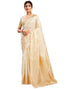 Vasthrlay Banarasi Jacquard Unstitched Off White Saree