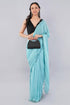 Vasthrlay Womens Turquoise Blue Cotton Ready To Wear Saree