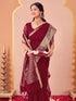 Vasthrlay Organza Jacquard Unstitched Light Green Saree