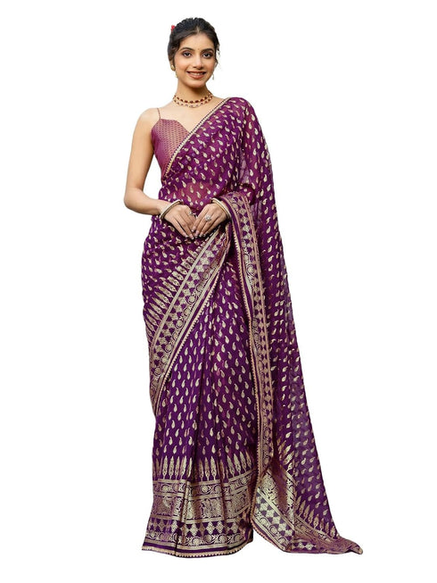 Vasthrlay Georgette Printed Orange Saree