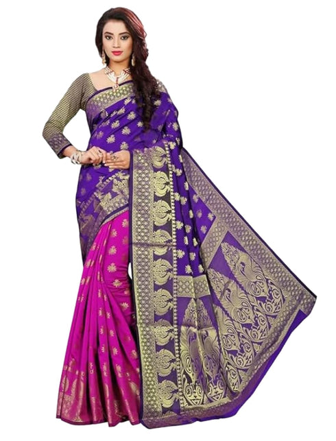 Vasthrlay Kanjeevaram Green Blue Ethnic Wear
