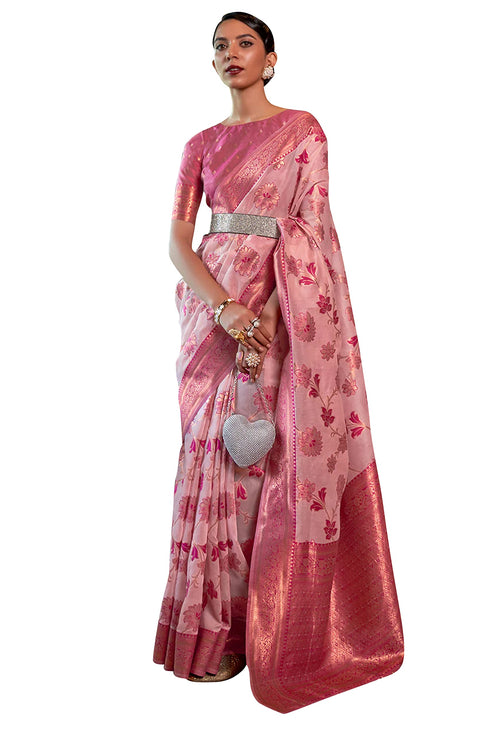 Vasthrlay Organza Designer Unstitched Saree