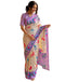 Vasthrlay Womens Printed Unstitched Navy Blue Saree