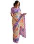Vasthrlay Womens Printed Unstitched Navy Blue Saree