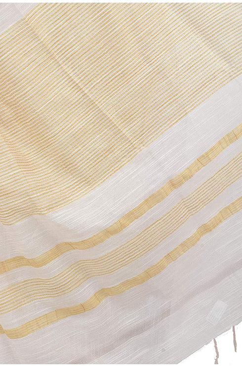 Vasthrlay Handloom Bhagalpuri Tample S C White