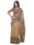 Vasthrlay Bandhani Embroidery Unstitched White Saree