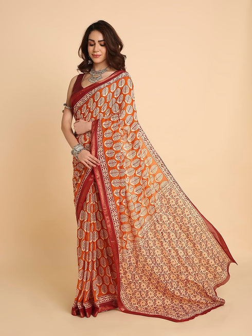 Vasthrlay Lightweight Breathable Traditional Printed Saree