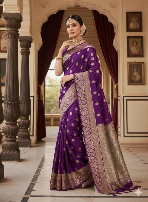 Vasthrlay Banarasi Golden Weaving