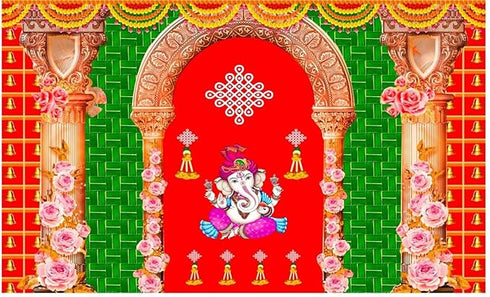 Backdrop Cloth Pooja Decoration Traditional