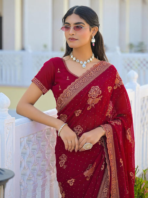 Vasthrlay Weaving Dusty Saree