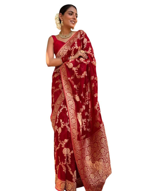 Vasthrlay Organza Designer Unstitched Saree