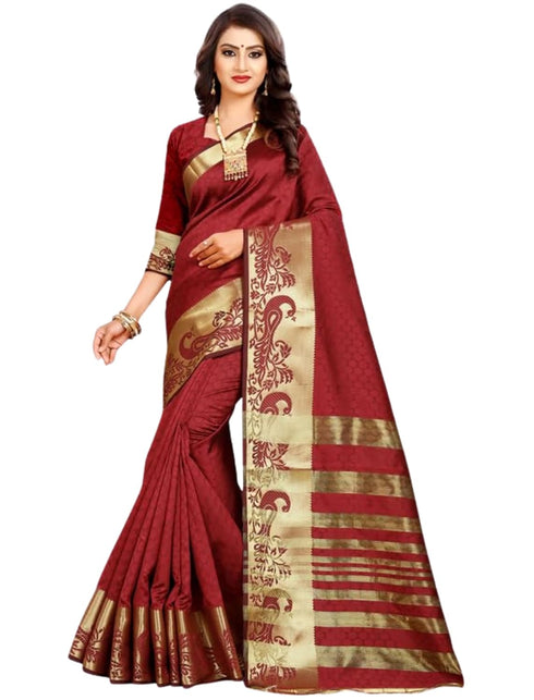 Vasthrlay Banarasi Red Ethnic Wear