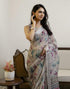 Vasthrlay Womens Cotton Light Khaki Saree With Unstitched Blouse Piece