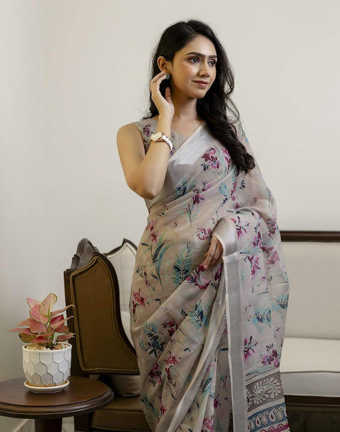 Vasthrlay Womens Cotton Unstitched Teal Saree